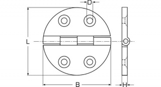 Zawias okrągły polerowany 64x4mm